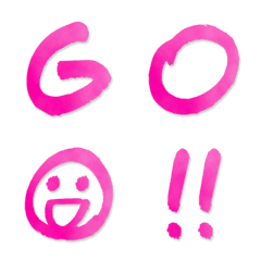 [LINE絵文字] 手書き風 ピンク マーカー アルファベットの画像