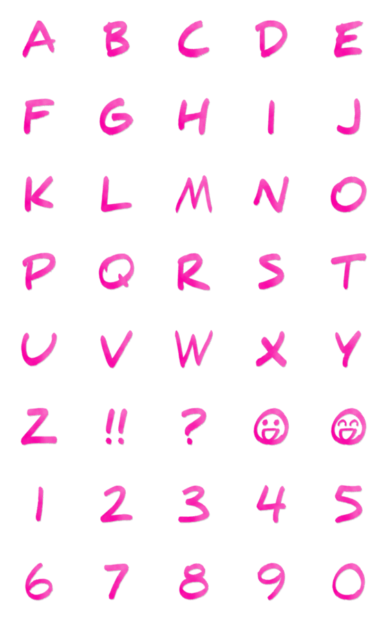 [LINE絵文字]手書き風 ピンク マーカー アルファベットの画像一覧