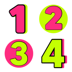 [LINE絵文字] Numbers emoji green pinkの画像
