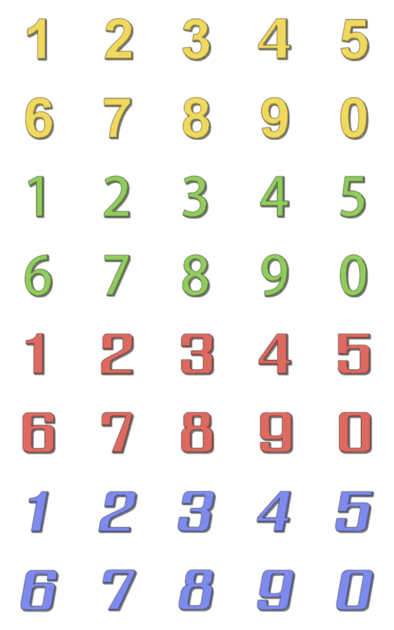 [LINE絵文字]Number classic retro emoji animationの画像一覧