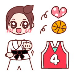 [LINE絵文字] I love 空手＆バスケットボール♡の画像