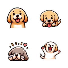 [LINE絵文字] 子犬の遊び時間: かわいくて活発の画像