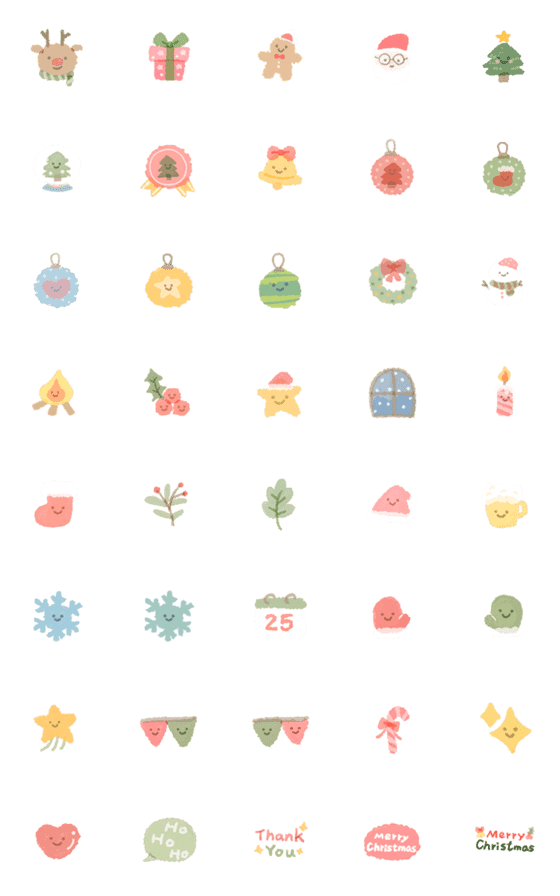 [LINE絵文字]Cute Christmas 01の画像一覧