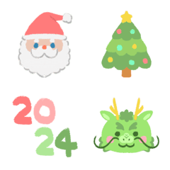 [LINE絵文字] かわいいクリスマス＆正月絵文字2024の画像