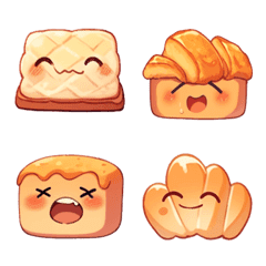 [LINE絵文字] パン屋の美味しいパンの絵文字。の画像