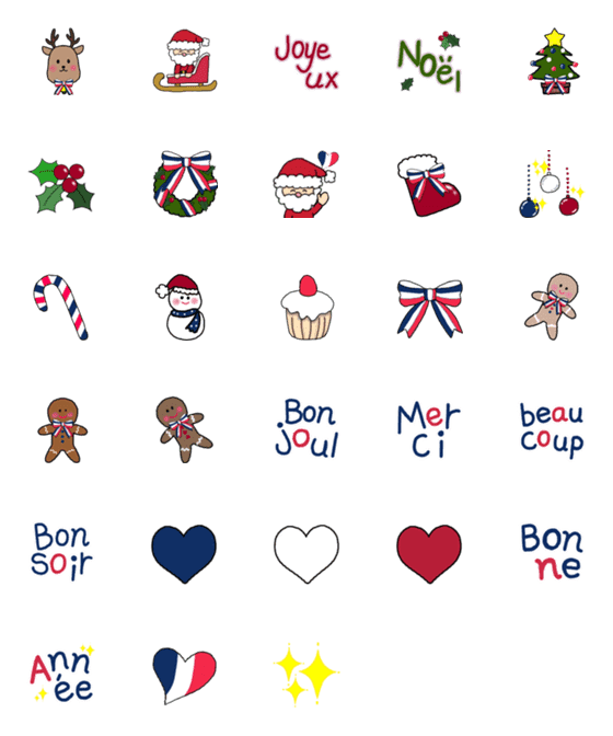 [LINE絵文字]フランス大好き クリスマス絵文字の画像一覧