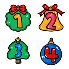 [LINE絵文字] numbers christmas emojiの画像