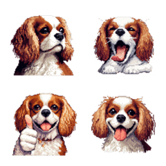 [LINE絵文字] ドット絵 キャバリア 40種 絵文字の画像