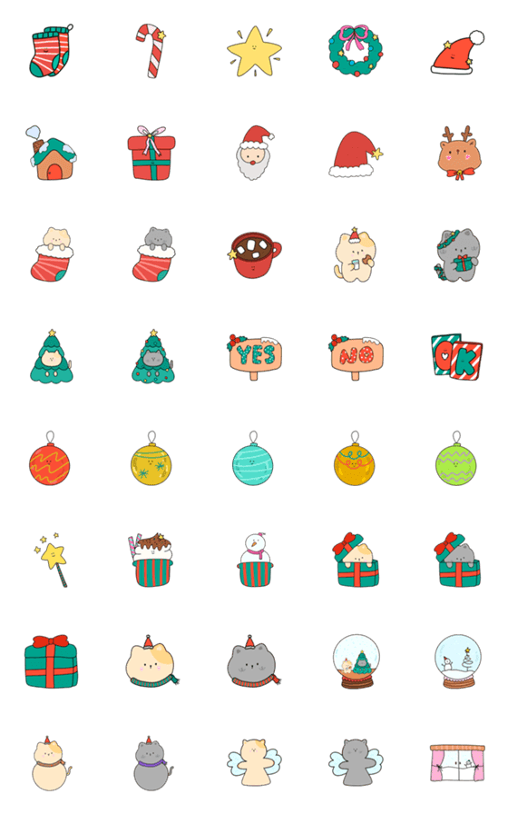 [LINE絵文字]Christmas with cat emojiの画像一覧