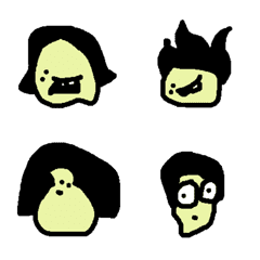 [LINE絵文字] Random face , Random hair Cartoonの画像