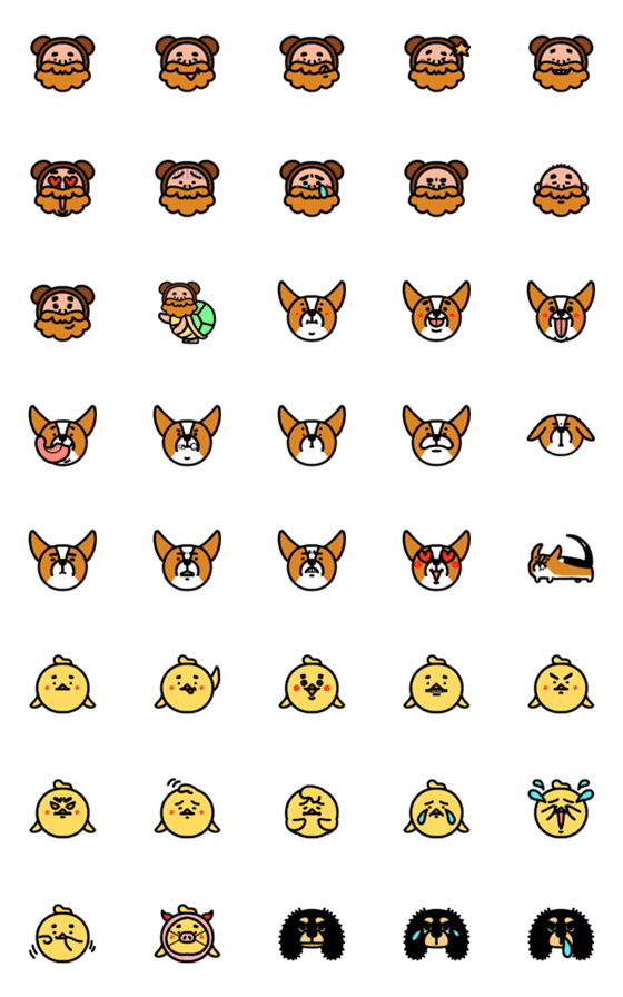 [LINE絵文字]Animals - Mr. Dankun ＆ Moma the corgiの画像一覧