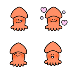 顔を赤らめる  イカ 絵文字の絵文字メイン画像