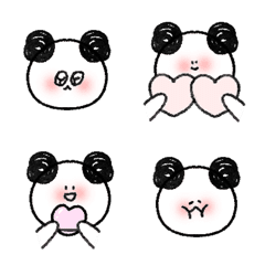 [LINE絵文字] 顔を赤らめる  パンダ クマ 絵文字の画像