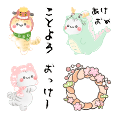 [LINE絵文字] 決めポーズねこ♡年末年始 日常の画像