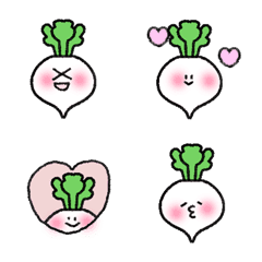 [LINE絵文字] 顔を赤らめる white radish 絵文字の画像