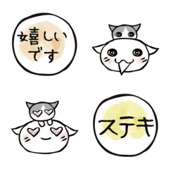 [LINE絵文字] 頭にネコ29・絵文字で喜怒哀楽の会話(頭猫)の画像