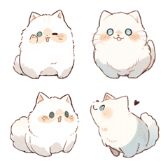 [LINE絵文字] Pure White Persian catの画像