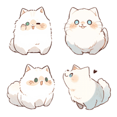 Pure White Persian catの絵文字メイン画像