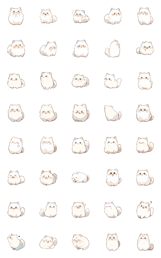 [LINE絵文字]Pure White Persian catの画像一覧