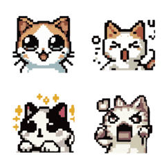 [LINE絵文字] cute cats Primitive lattice Pixel2の画像