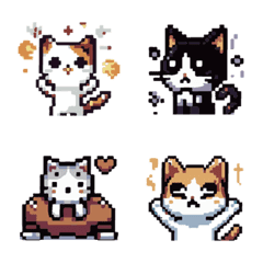 [LINE絵文字] cute cats Primitive lattice Pixel3の画像