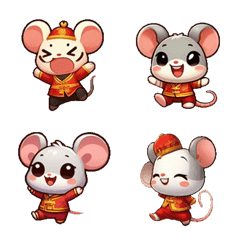 新年 - 可愛いネズミの絵文字メイン画像