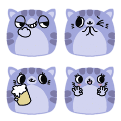 [LINE絵文字] Purple cat expressionの画像