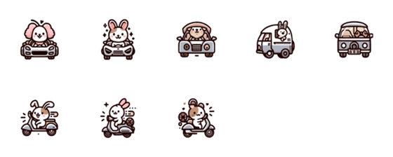 [LINE絵文字]Car Emoji Stickersの画像一覧