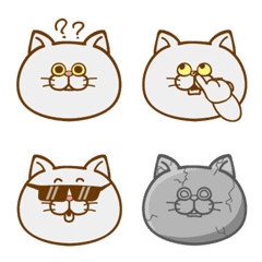 [LINE絵文字] White and fat strange catの画像