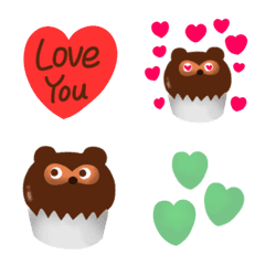 [LINE絵文字] たぬきケーキ♥バレンタインデーに♥の画像