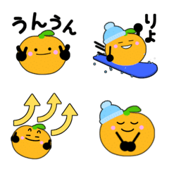 [LINE絵文字] みかんさん 冬に毎日使える絵文字の画像