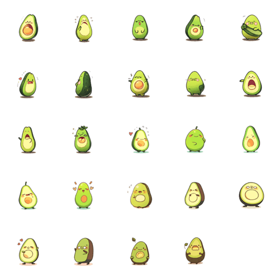 [LINE絵文字]Healing Avocadoの画像一覧
