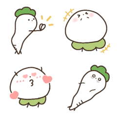 [LINE絵文字] ミニかぶと大根 ポップな絵文字の画像
