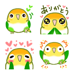 [LINE絵文字] 動く♡シロハラインコ（グリーンタイツ）の画像