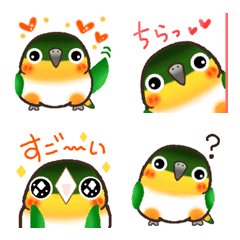 [LINE絵文字] 動く♡シロハラインコ（ズグロちゃん）の画像