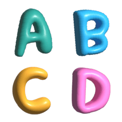 [LINE絵文字] Colorful Puffy Font (animated emoji)の画像