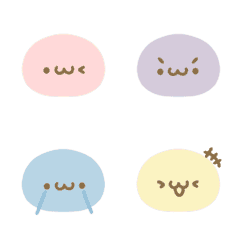 [LINE絵文字] ぽよんまる / パステルカラーの画像