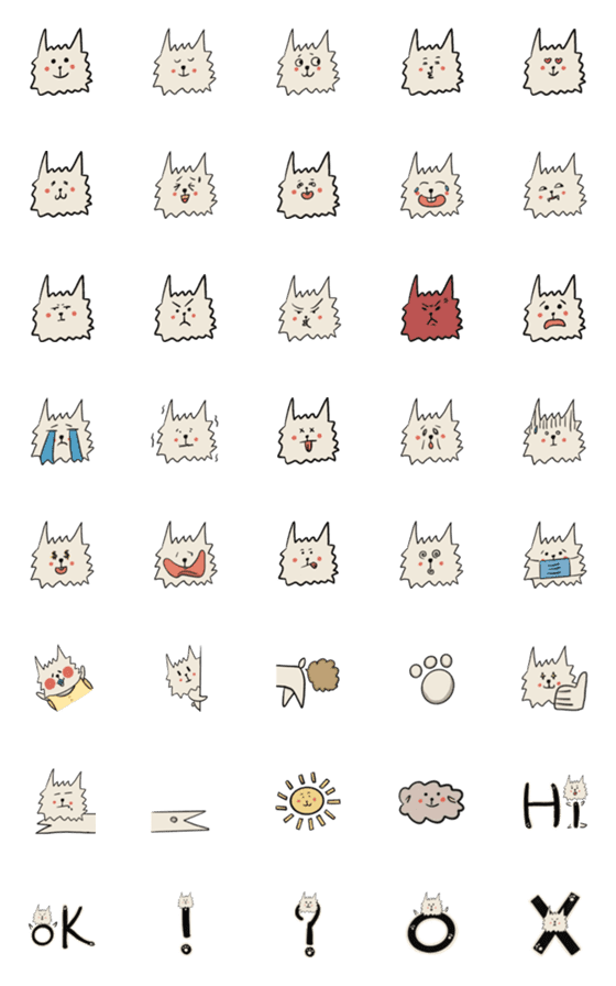 [LINE絵文字]A cottondog-emojisの画像一覧