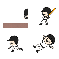 [LINE絵文字] 【動く】クレイジー野球少年 絵文字の画像