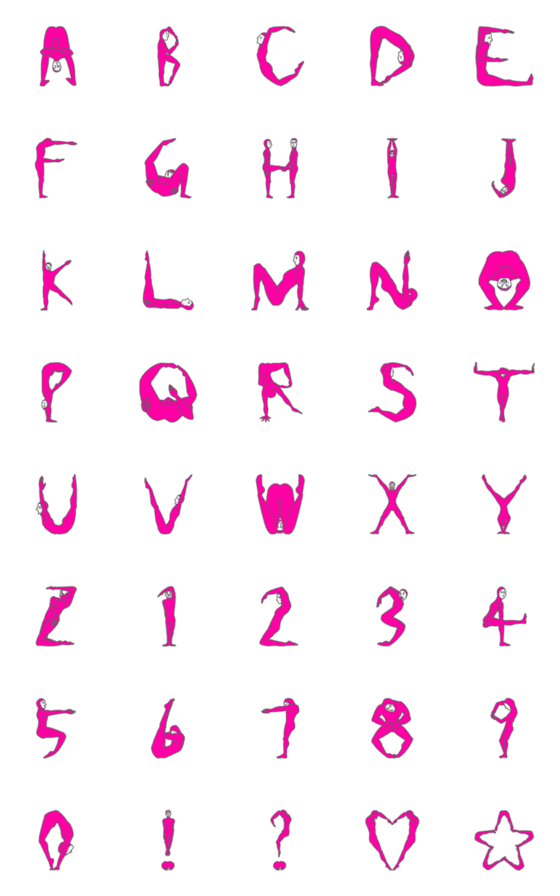 [LINE絵文字]文字を成す人々の画像一覧