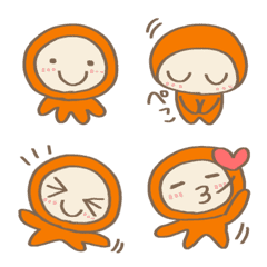 [LINE絵文字] もじもじくん絵文字【オレンジ】①の画像