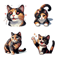 [LINE絵文字] ドット絵 サビ猫 絵文字 40種の画像