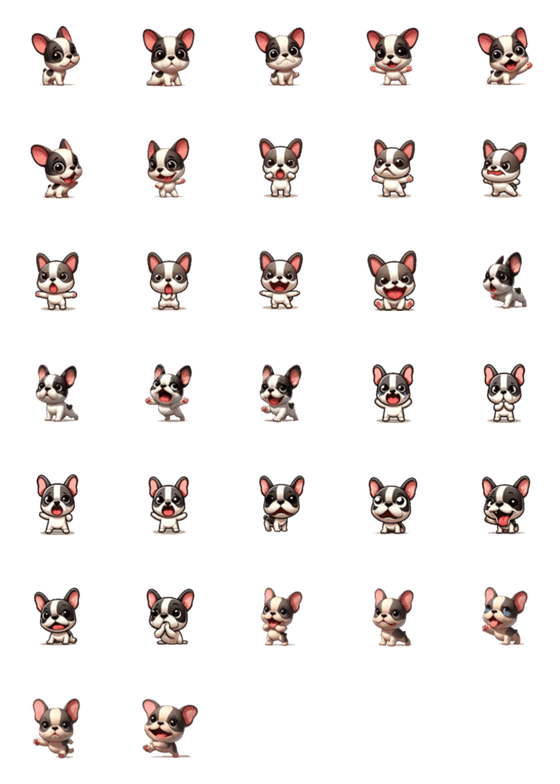 [LINE絵文字]表情豊かなフレンチブルドッグの画像一覧
