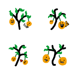 [LINE絵文字] Cute Orange Tree Cartoonの画像