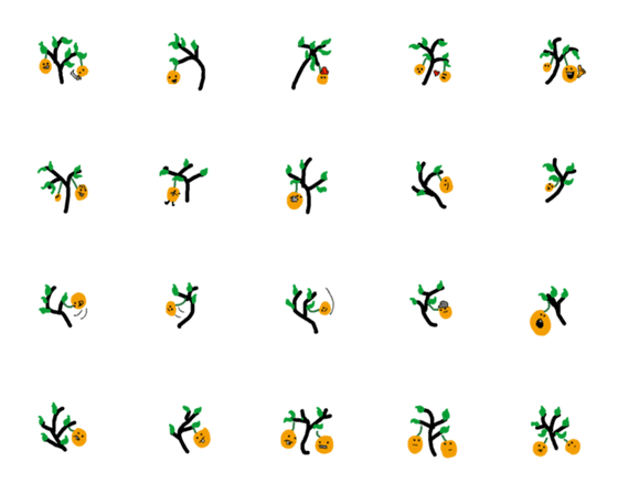 [LINE絵文字]Cute Orange Tree Cartoonの画像一覧