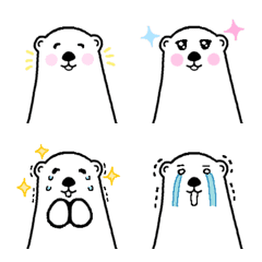 [LINE絵文字] シロクマの楽しい絵文字の画像