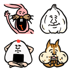 ゆかいな食べ物と動物たち絵文字【修正版】の絵文字メイン画像