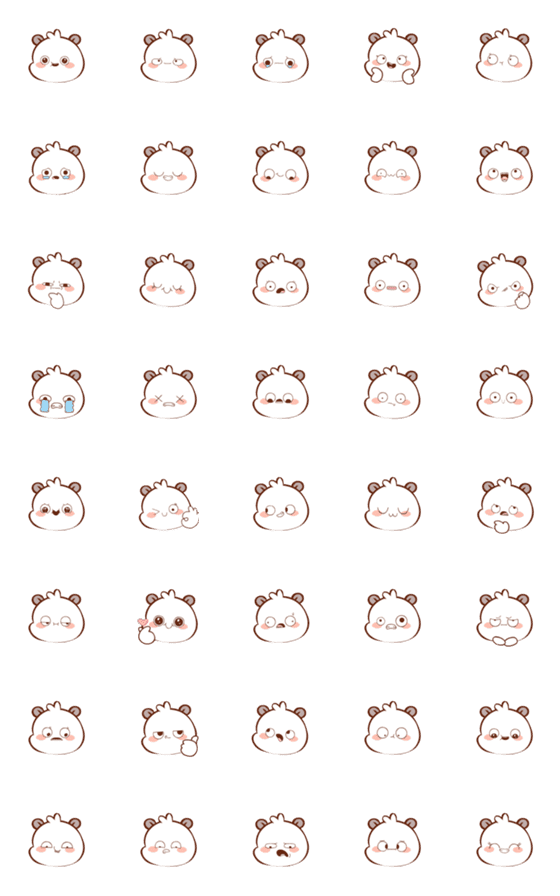 [LINE絵文字]White Panda 6 (Emoji)の画像一覧