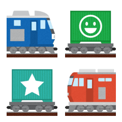 [LINE絵文字] つながる 遊べる 貨物列車 アルファベットの画像