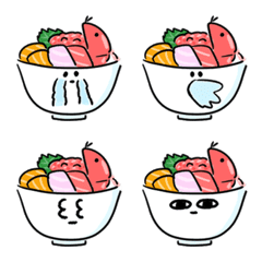 [LINE絵文字] シンプル 海鮮丼 日常会話の画像